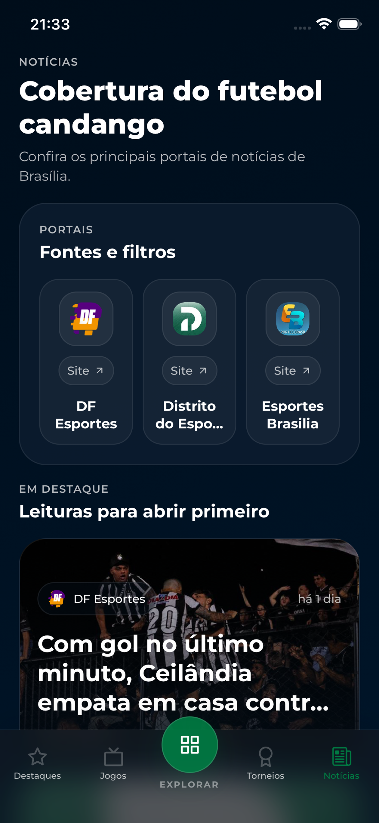 Notícias do futebol candango
